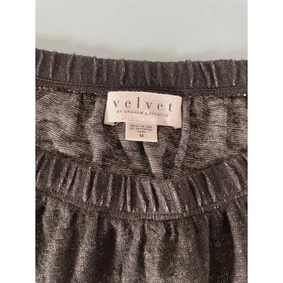 Velvet by Graham & Spencer women’s black top size M - Picture 2 of 8